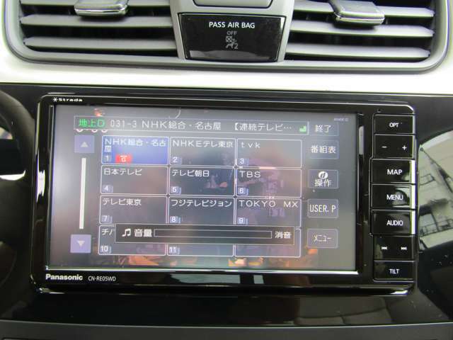 ナビゲーション搭載。TV、ラジオ付き。バックカメラも付いています。