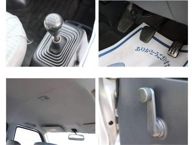 運転席から手の届く範囲に、様々な操作スイッチが整然と並びます。