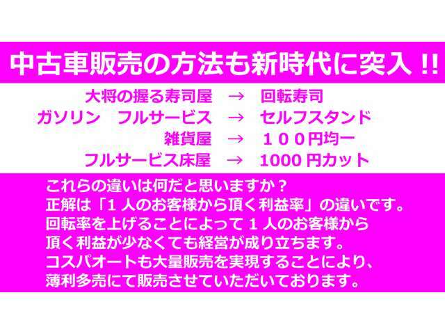 当店は取り置きなどは行わず、本契約（頭金入金）された方を優先に販売させて頂いております。格安販売価格重視の仕入れの回転効率を保つ為、ご了承ください。