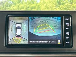 【パノラミックビューモニター】専用のカメラにより、上から見下ろしたような視点で360度クルマの周囲を確認することができます☆死角部分も確認しやすく、狭い場所での切り返しや駐車もスムーズに行えます。