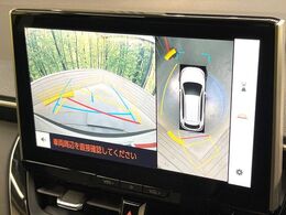 【パノラミックビューモニター】専用のカメラにより、上から見下ろしたような視点で360度クルマの周囲を確認することができます☆死角部分も確認しやすく、狭い場所での切り返しや駐車もスムーズに行えます。