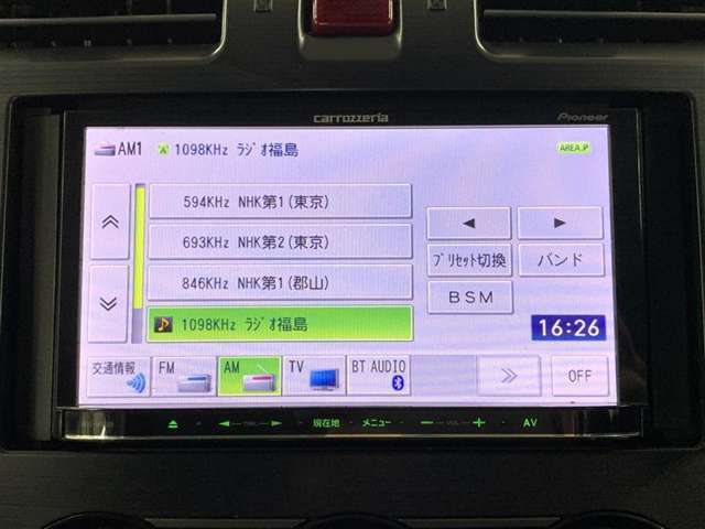 CD，DVD，フルセグテレビ、Bluetoothオーディオなどが楽しめます。