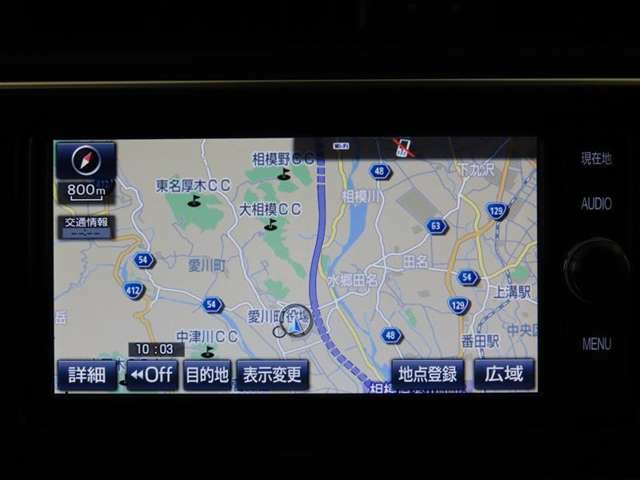 トヨタ純正ナビ装備！地図描写は文字も道もクリアで見やすく、滑らかに表示します。これさえあればもう道に迷わないですみますね♪フルセグで地上波デジタル放送TVもバッチリ綺麗に見れちゃいます♪