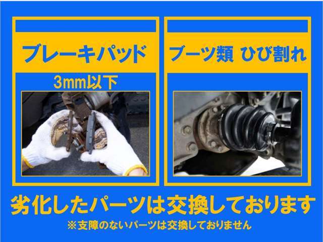 劣化している場合は納車前に交換しております！（走行上に問題がない場合は交換しておりません）