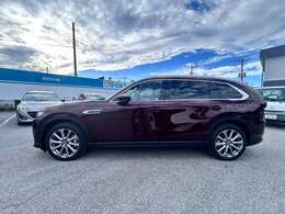 マツダ独自の『魂動デザイン』による伸びやかなシルエットが特徴のサイドビューです。