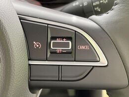 【クルーズコントロール】高速道路もラクラク走行。アクセルを離しても一定速度で走行ができ、長距離運転時の負担を軽減！加速・減速も簡単なスイッチ操作で調整できます。