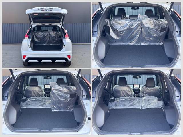 リヤゲートをオープンして荷室のシートアレンジ画像です。