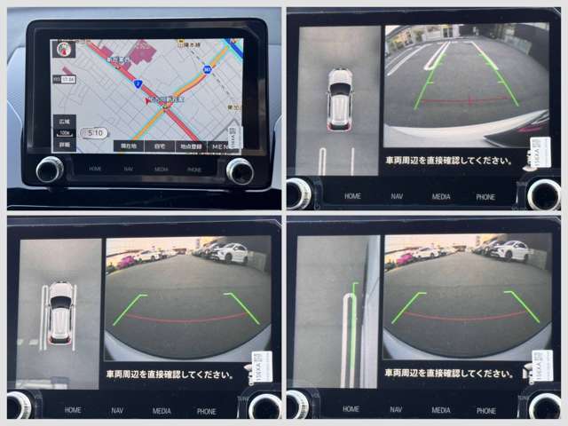 純正のスマートフォン連携ナビゲーションを装備しています。マルチアラウンド画像です。