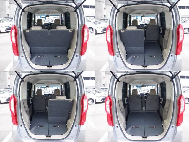 乗車人数やお荷物に応じて後部座席をセパレートに倒すことが出来ます。充分なラゲッジスペースも確保。