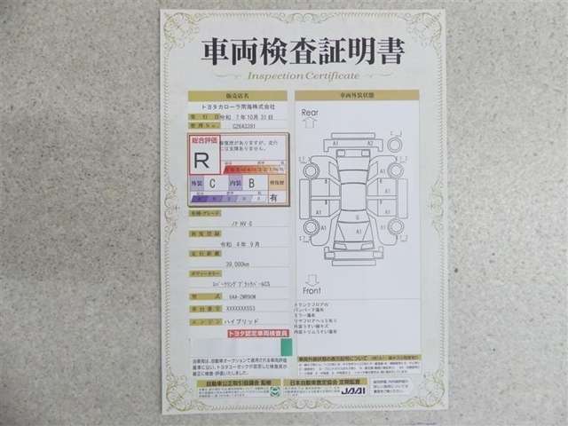 車輌検査証明書付き。
