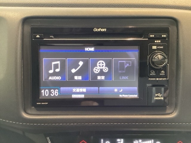 オーディオはワンセグTV対応のGathersディスプレイ・オーデイオを搭載。USB端子、HDMI端子を使っての外部入力から音楽などを楽しめます。