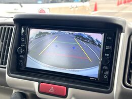 【バックカメラ】駐車時に後方がリアルタイム映像で確認できます。大型商業施設や立体駐車場での駐車時や、夜間のバック時に大活躍！運転スキルに関わらず、今や必須となった装備のひとつです！