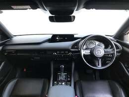 コックピットにある操作機器、情報などすべての要素をドライバー中心に左右対称に配置し、同時にそれらがドライバーに正対する造形とすることで、人とクルマの一体感を感じさせます。