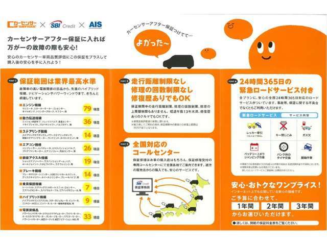 新車で保証付きは当たり前！中古車でも保証を付けて購入できます！詳しくは当店スタッフまで！