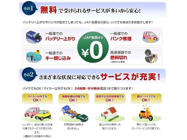 Aプラン画像：JAFロードサービスで受けられる内容の一覧です。