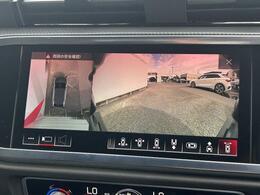 ●サラウンドビューカメラ『車両の4つのカメラから得た映像を合成し、上空から眺めているような映像をモニターに映し出します。車両周辺の歩行者や障害物などの発見に役立ちます。』