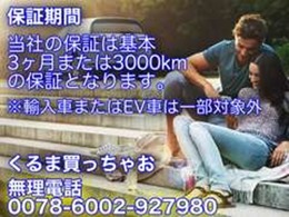 当社はテスター対応車に診断システムによる診断を実施し納車いたします。保証は基本3ケ月または3000Kmの保証となります。