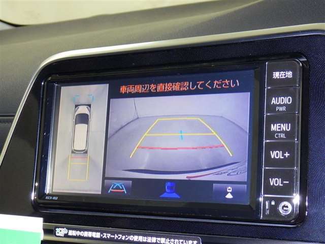 パノラミックビューモニターシステムが付いているので車の上から見た映像が確認できますよ。