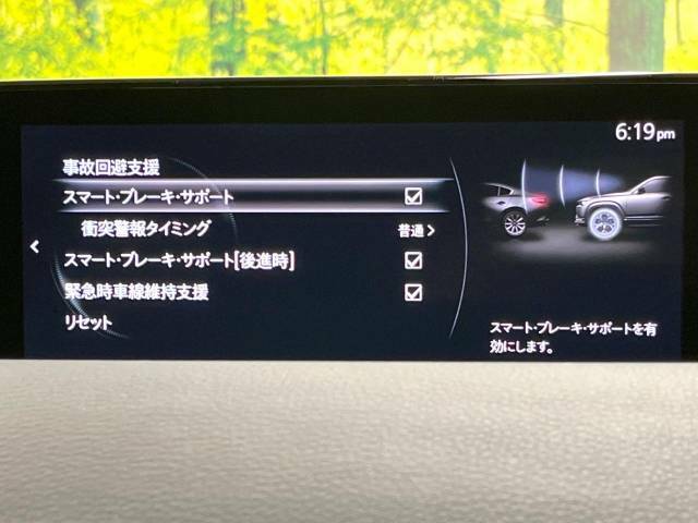 【スマートブレーキサポート】走行中に前方の車両等を認識し、衝突しそうな時は警報とブレーキで衝突回避と被害軽減をアシスト。より安全にドライブをお楽しみいただけます。