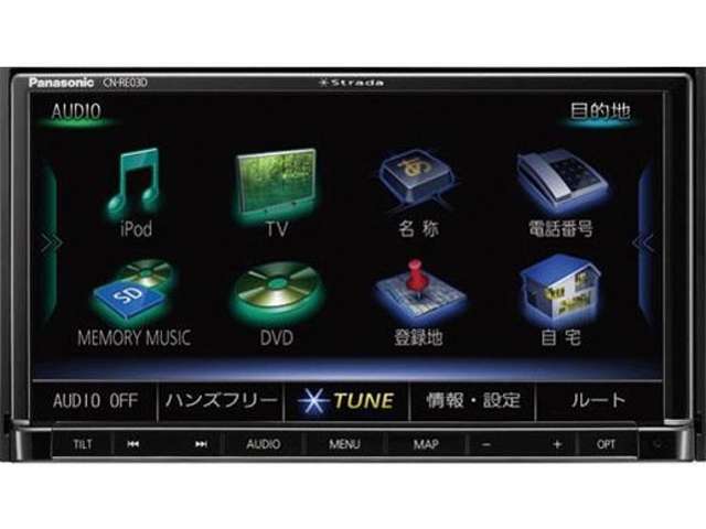 Aプラン画像：CD,DVD,AM,FM,iPod,iPhone(※)、Bluetooth、7インチ埋込みナビ！　※録音用SDカードは別売りになります。