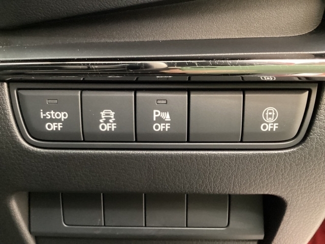 安全装置のスイッチは運転席パネル右下に集約されています。任意で切り替え可能なため状況に合わせてお使いください。