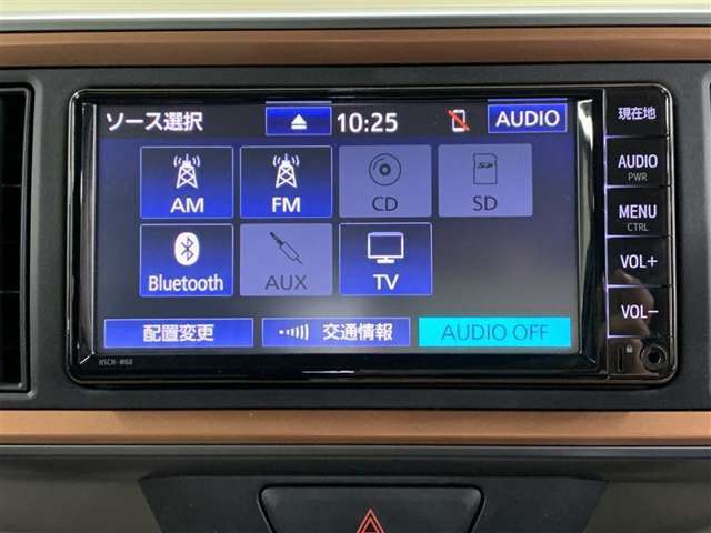 CD，ワンセグテレビ、メディアプレイヤーの接続、Bluetoothオーディオなどが楽しめます。