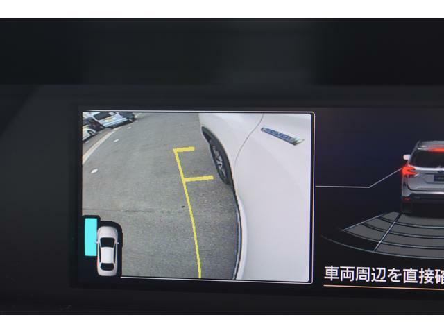 サイドビュー表示 黄色のガイドラインは車体からの距離約30cm、車両先端、ホイールセンターの位置を示しドライバーをアシストします。