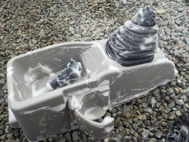 シフトまわりも洗浄。特にシフトノブは2度洗い＆アルコール拭き