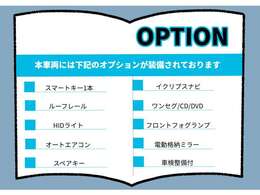 本車両に装備されております、オプション詳細です。