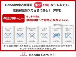 ホンダディーラーだからできる！走行距離無制限！安心の無料保証が付きます！また、有料で保証を延長することもできます（年式によっては延長保証が付けられない場合がございます。）！詳細はスタッフまで！