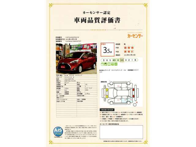 弊社の在庫車両には第三者機関による車両点検・車両品質査定も実施してもらい確かな車両をユーザー様にお届けする事に努めております！！！