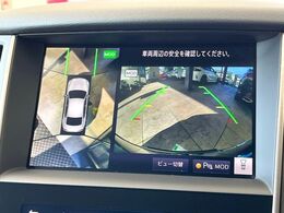【アラウンドビューモニター】専用のカメラにより、上から見下ろしたような視点で360度クルマの周囲を確認することができます☆死角部分も確認しやすく、狭い場所での切り返しや駐車もスムーズに行えます。