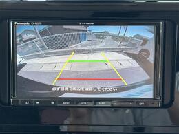 【バックモニター】後ろのカメラの映像がモニターに映し出されるので、後方の見えない死角や、障害物との距離感などもしっかり安全確認することができます！