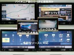 DVDビデオ再生可能＆地デジ（ワンセグ）テレビ！　走行中も視聴可能です。USB接続端子も装備されており、スマートフォンからの音楽再生も可能です。　追加オプションパーツ装着もお任せ下さい！！