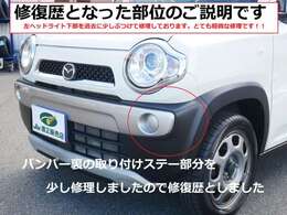 マイナスポイントも正直に！！　左ヘッドライト下部を過去に破損して修理しています。（大変軽微な修理）僅かな修理ですがしっかりとご説明します。走行や使用に問題ない事を確認済み！！徹底チェック済み！！
