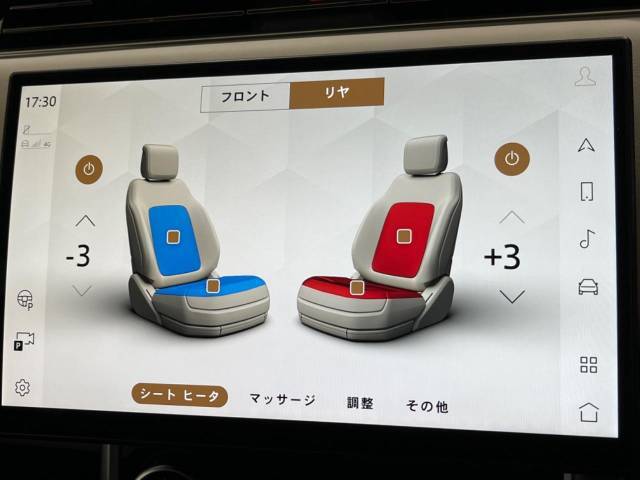 前席＆後席シートクーラー＆ヒーター搭載！季節のよっては欠かすことのできないポイントの高い装備と言えます！ナビ画面で前後席共に操作可能。快適なドライブをお楽しみください♪