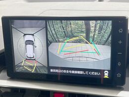 【パノラミックビューモニター】専用のカメラにより、上から見下ろしたような視点で360度クルマの周囲を確認することができます☆死角部分も確認しやすく、狭い場所での切り返しや駐車もスムーズに行えます。
