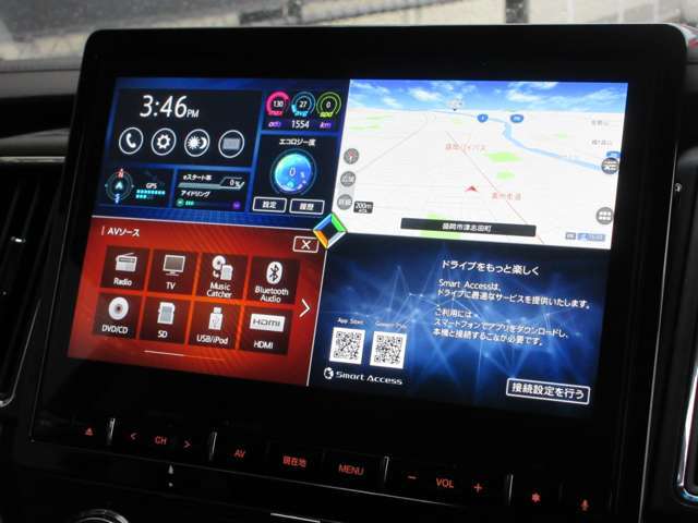 フルセグTV対応！CD・DVD再生・Bluetooth接続も可能です。