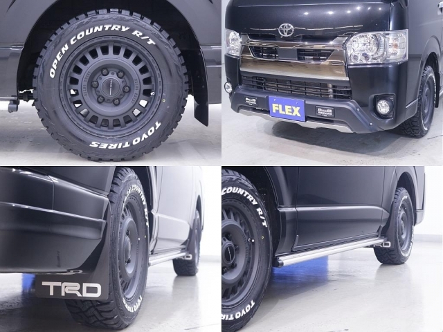 FLEXオリジナル　NEXUS　CREST　16in・TOYO　オープンカントリー　R/T　タイヤ 16in・TRDフロントスポイラー・TRDサイドスカート　Ver2