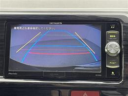 【バックモニター】後ろのカメラの映像がモニターに映し出されるので、後方の見えない死角や、障害物との距離感などもしっかり安全確認することができます！