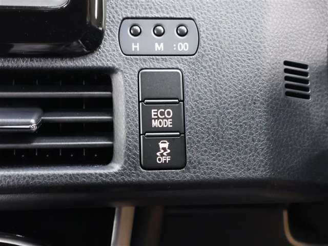 【ECOモードボタン】スイッチONで燃費が良い走行モードに変更されます、【トラクションコントロールボタン】スリップ機能解除ボタン（滑り易い路面で自動的に不要なパワーをタイヤにつたえなくする機能）。