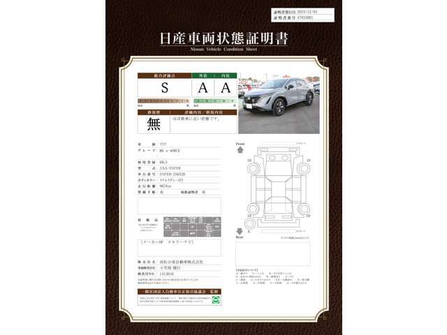 車両状態評価証