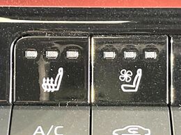 【シートベンチレーション】夏場は涼しい風でお尻や背中の熱やムレを防ぎ、冬はエアコンよりも早く温まってポカポカに！季節を問わず快適に過ごせます。