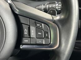 アダプティブクルーズコントロール　高速道路を走行中、あるいは渋滞した道路を走行中、前方の車両が速度を落としたり停止した場合に安全な車間距離を保ちます。