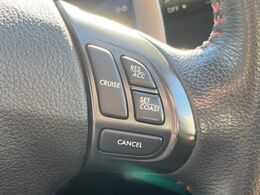 【クルーズコントロール】高速道路もラクラク走行。アクセルを離しても一定速度で走行ができ、長距離運転時の負担を軽減！加速・減速も簡単なスイッチ操作で調整できます。