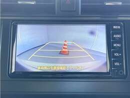 バックモニター付きです。車の後方に小型カメラが付いており、バックする際の後方の様子をモニター上に表示します。