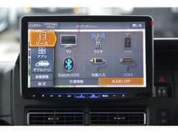 フルセグTV、HDMI/USB接続、Bluetooth接続、Amazon　Alexa搭載、Apple　CarPlay/Android　Autoでスマホアプリに対応＾＾