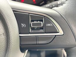 【クルーズコントロール】高速道路もラクラク走行。アクセルを離しても一定速度で走行ができ、長距離運転時の負担を軽減！加速・減速も簡単なスイッチ操作で調整できます。
