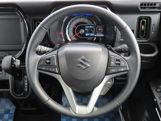 【革巻きステアリング】滑らかな本革の質感は、手によく馴染みます。ウレタンステアリングとは一味違うこの肌さわり！ぜひ触ってみてください！！