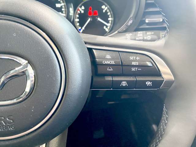 設定した速度での定速走行や、前方車との車間距離を車速に応じて一定に保つ追従走行ができる MRCC搭載車両です。